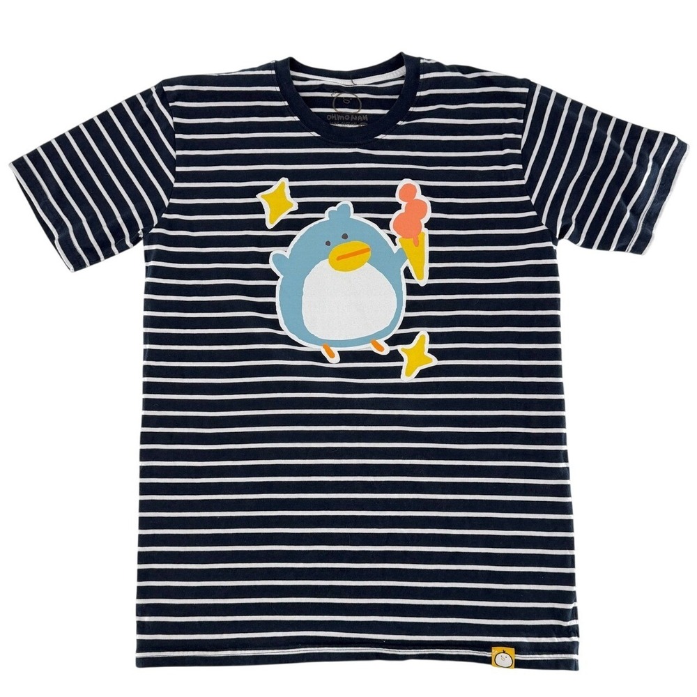OHMONAH Mens Navy White Stripe Penguin Ice Cream Graphic T Shirt Size‎ Medium - Picture 5 of 7